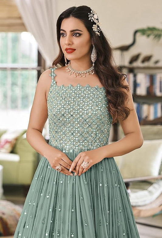 Delisa Indian/Pakistani Bollywood Party Ready to Wear embroidered Gown Suit Salwar Kameez For Women 1381