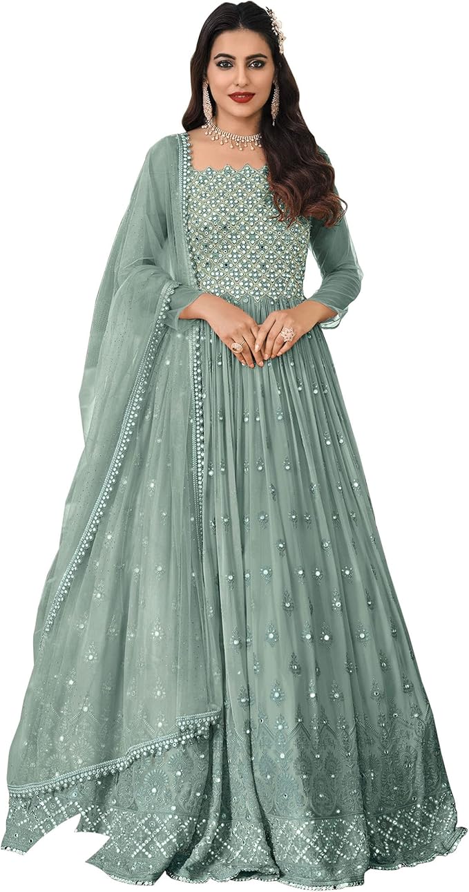 Delisa Indian/Pakistani Bollywood Party Ready to Wear embroidered Gown Suit Salwar Kameez For Women 1381