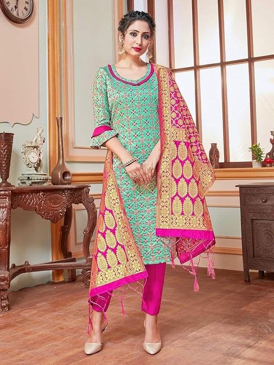 Women Kurta Palazzo Set with Dupatta | Kurti Pants Festive Traditional Dress Ready to Wear