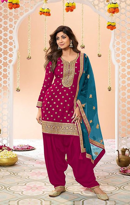 Delisa women's Ready to Wear plus size Eid festival Party wear Pakistani Patiyala Salwar Kameez Indian Dress Salwar Suit-7119